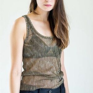 Nili Lotan Valentina Tank in Gold — Size XS